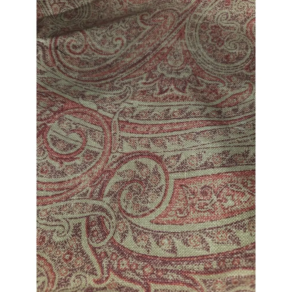 Vintage P Kaufmann Fabric Paisley Muted Pinks Stain Repellent 2 Yards